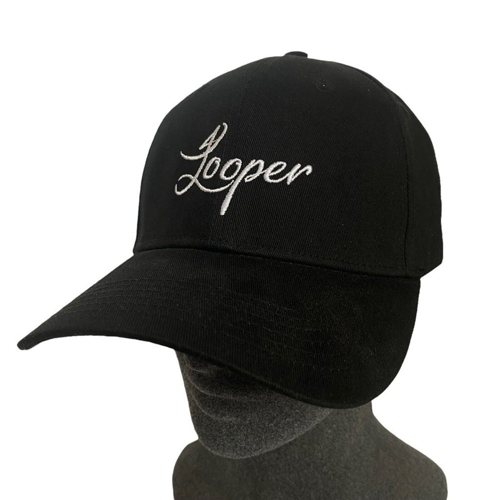 4Looper Looper Golf Hat Golf Show Up Keep Up Twill solid Black Adjustable EUC